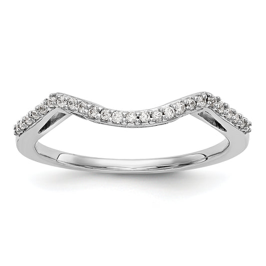 14K White Gold Diamond Wedding Band