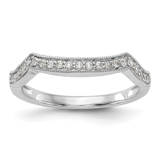 14K White Gold Diamond Wedding Band