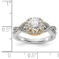 14ktt Peg Set Simulated Diamond Halo Engagement Ring