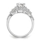 14kw Peg Set Simulated Diamond Halo Engagement Ring