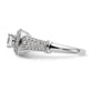 14K White Gold Simulated Diamond Halo Engagement Ring