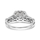 14K White Gold Simulated Diamond Halo Engagement Ring