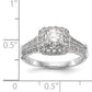 14K White Gold Simulated Diamond Halo Engagement Ring