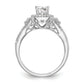 14K White Gold Simulated Diamond Cushion Halo Engagement Ring