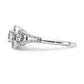 14K White Gold Simulated Diamond Cushion Halo Engagement Ring