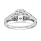 14K White Gold Simulated Diamond Cushion Halo Engagement Ring