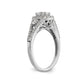 14K White Gold Simulated Diamond Cushion Halo Engagement Ring
