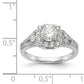 14K White Gold Simulated Diamond Cushion Halo Engagement Ring