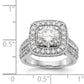 14kw Peg Set Simulated Diamond Cushion Halo Engagement Ring