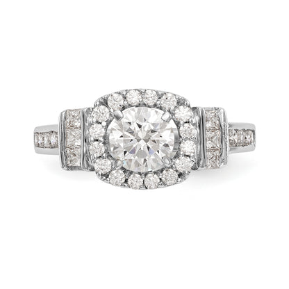 14kw Peg Set Simulated Diamond Fancy Halo Engagement Ring