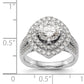 14kw Peg Set Simulated Diamond Fancy Double Halo Engagement Ring