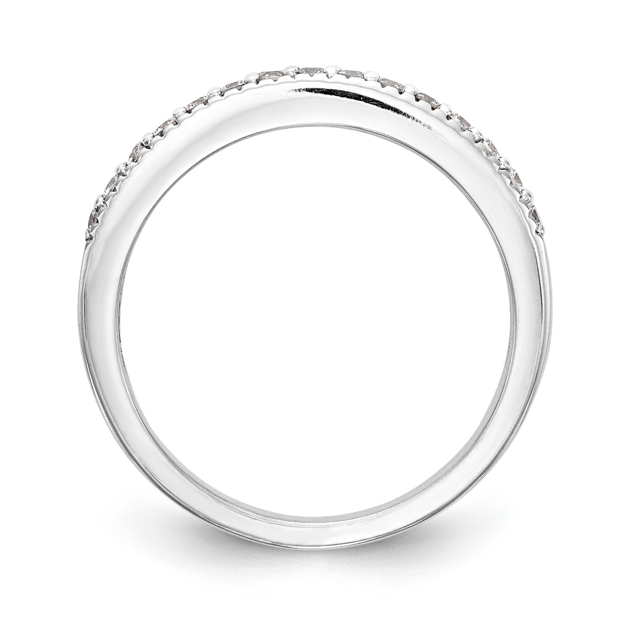 14K White Gold Diamond Wedding Band