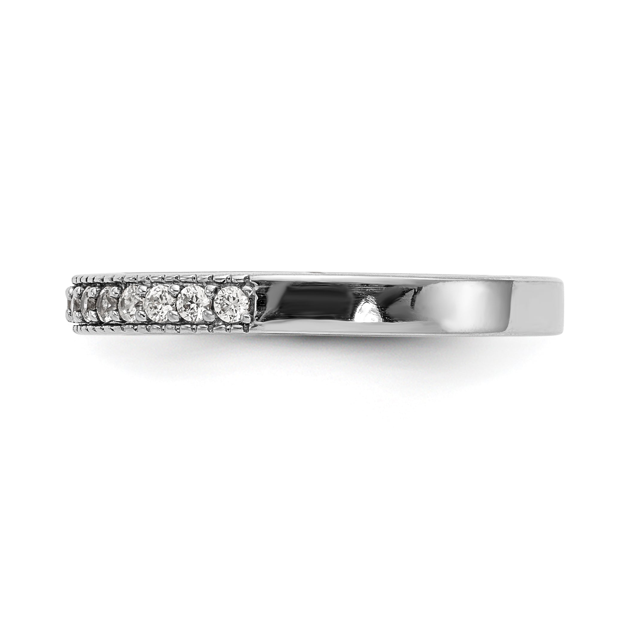 14K White Gold Diamond Wedding Band