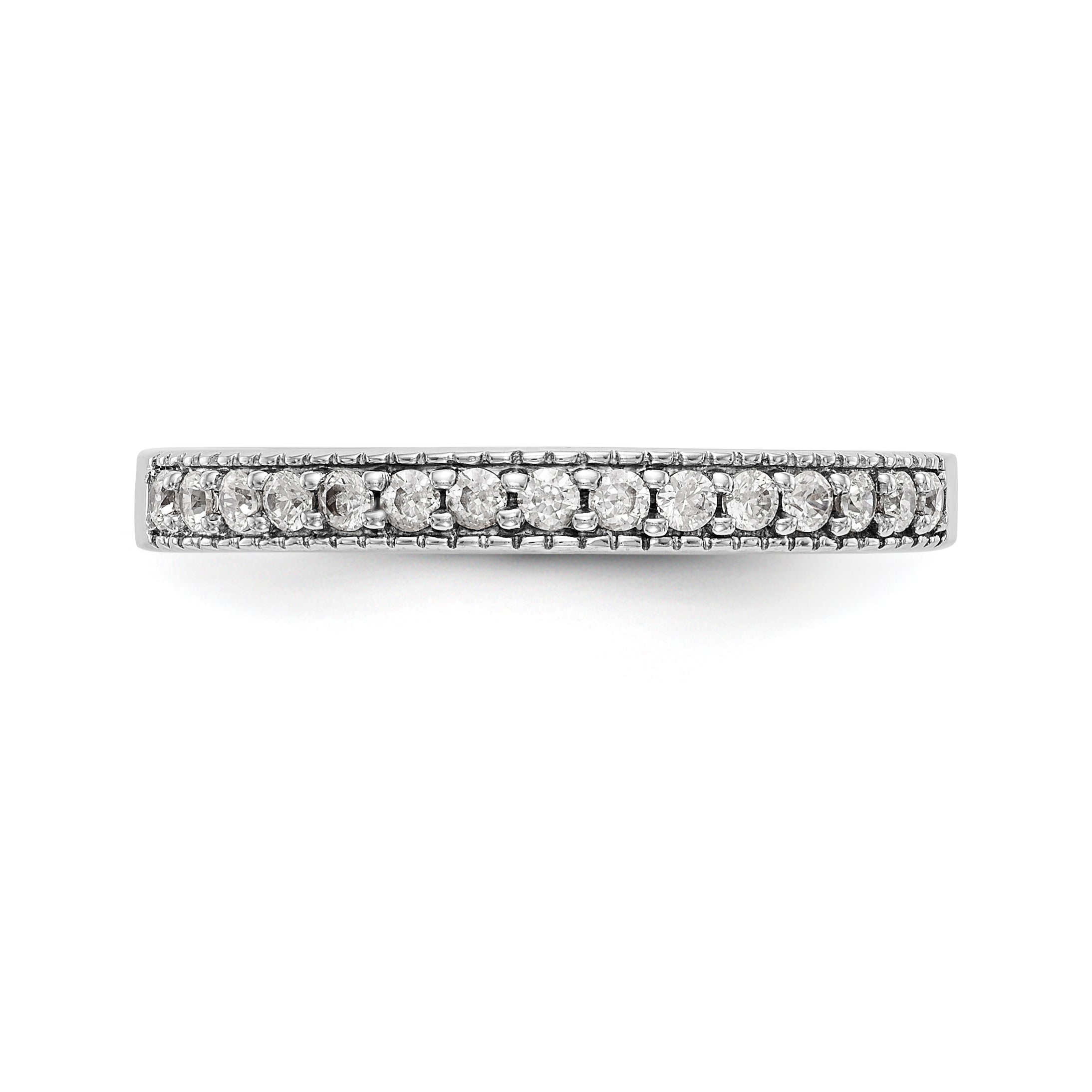 14K White Gold Diamond Wedding Band