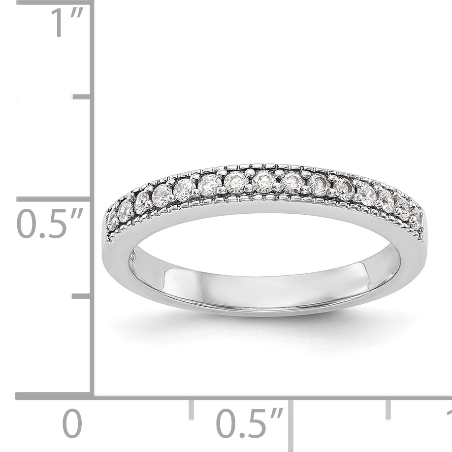 14K White Gold Diamond Wedding Band