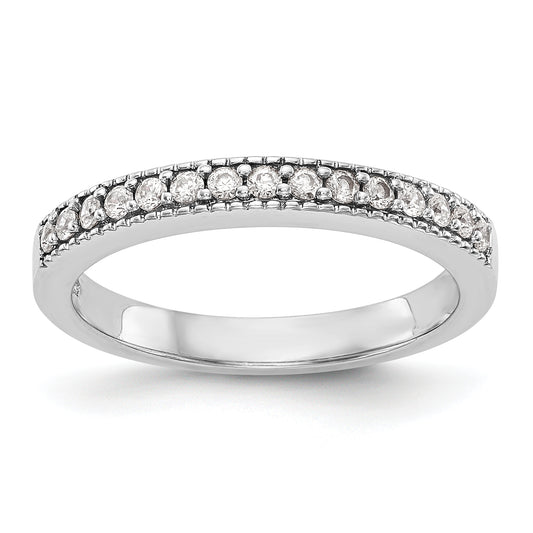 14K White Gold Diamond Wedding Band