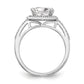 14K White Gold Diamond Princess CZ Square Halo Engagement Ring
