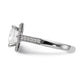 14K White Gold Diamond Princess CZ Square Halo Engagement Ring