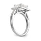 14K White Gold Diamond Princess CZ Square Halo Engagement Ring