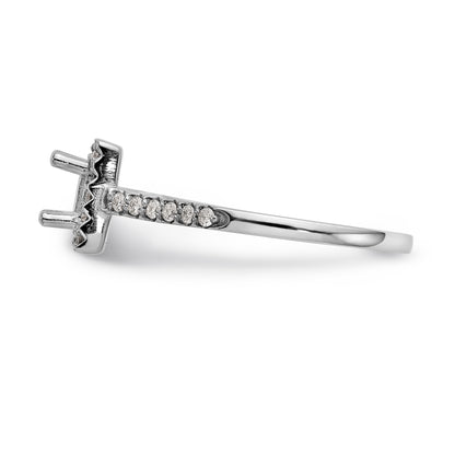 14K White Gold Diamond Princess CZ Square Halo Engagement Ring