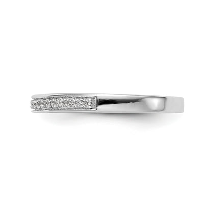 14K White Gold Diamond Wedding Band
