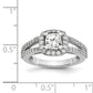 14K White Gold Diamond Cushion CZ Halo Engagement Ring