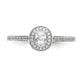 14K White Gold Diamond Oval CZ Oval Halo Engagement Ring