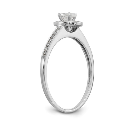 14K White Gold Diamond Oval CZ Oval Halo Engagement Ring