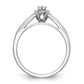 14K White Gold Diamond Marquise CZ Halo Engagement Ring
