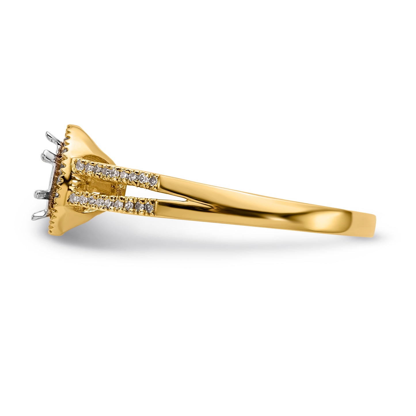 14K White Gold Diamond Marquise CZ Halo Engagement Ring