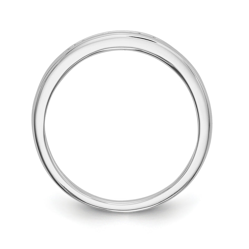 14K White Gold Diamond Wedding Band