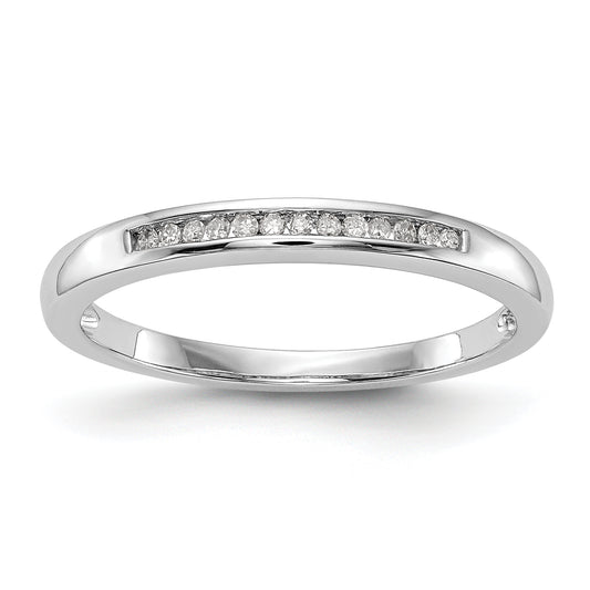14K White Gold Diamond Wedding Band