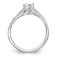 14k White Gold Diamond Round CZ By Pass Engagement Ring