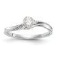 14k White Gold Diamond Round CZ By Pass Engagement Ring