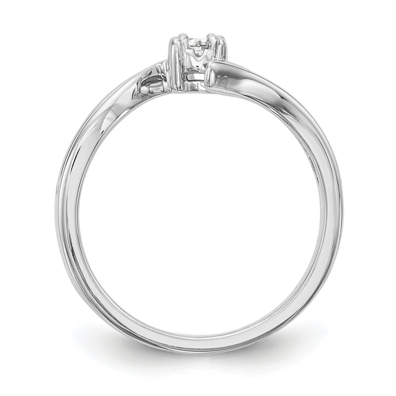 14k White Gold Diamond Round Complete By Pass Engagement Ring