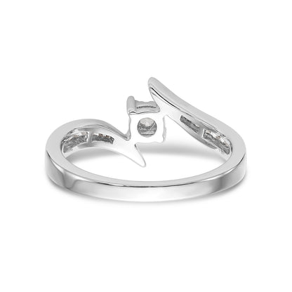 14k White Gold Diamond Round Complete By Pass Engagement Ring