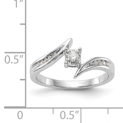 14k White Gold Diamond Round Complete By Pass Engagement Ring