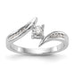 14k White Gold Diamond Round Complete By Pass Engagement Ring