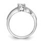14k White Gold Diamond Round CZ By Pass Engagement Ring