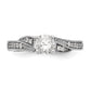 14k White Gold Diamond Round CZ By Pass Engagement Ring
