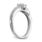 14k White Gold Diamond Round CZ By Pass Engagement Ring