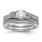 14k White Gold Diamond Round CZ By Pass Engagement Ring