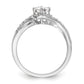 14k White Gold Diamond Round CZ By Pass Engagement Ring