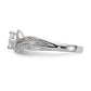 14k White Gold Diamond Round CZ By Pass Engagement Ring
