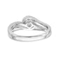 14k White Gold Diamond Round CZ By Pass Engagement Ring