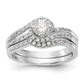 14k White Gold Diamond Round CZ By Pass Engagement Ring