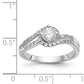 14k White Gold Diamond Round CZ By Pass Engagement Ring