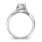 14k White Gold Diamond Round CZ By Pass Engagement Ring