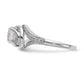 14k White Gold Diamond Round CZ By Pass Engagement Ring