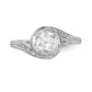 14k White Gold Diamond Round CZ By Pass Engagement Ring